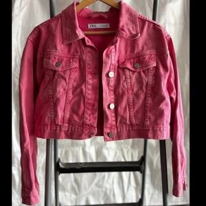 COPY - Pink short jean jacket for women from Zara